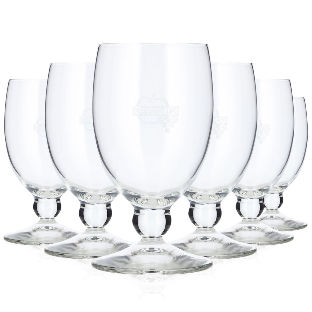 6 verres à bière Rastal « Wasser » 0,2 l, forme tulipe, logo Jacoby Apple, verre à bière de type coupe