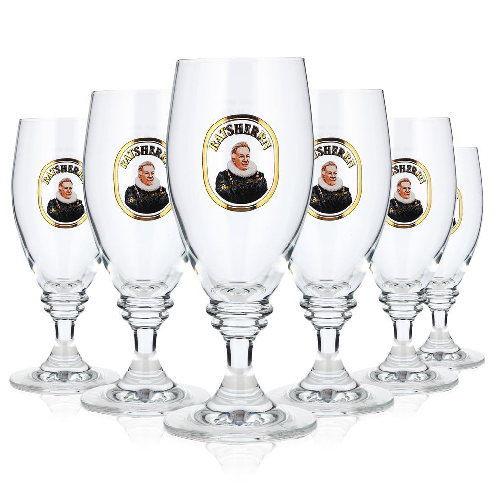 Lot de 6 verres à bière « Ratsherrn » de 0,2 l, forme tulipe, marque Deister Ritzenhoff Cristal (lot de 6)