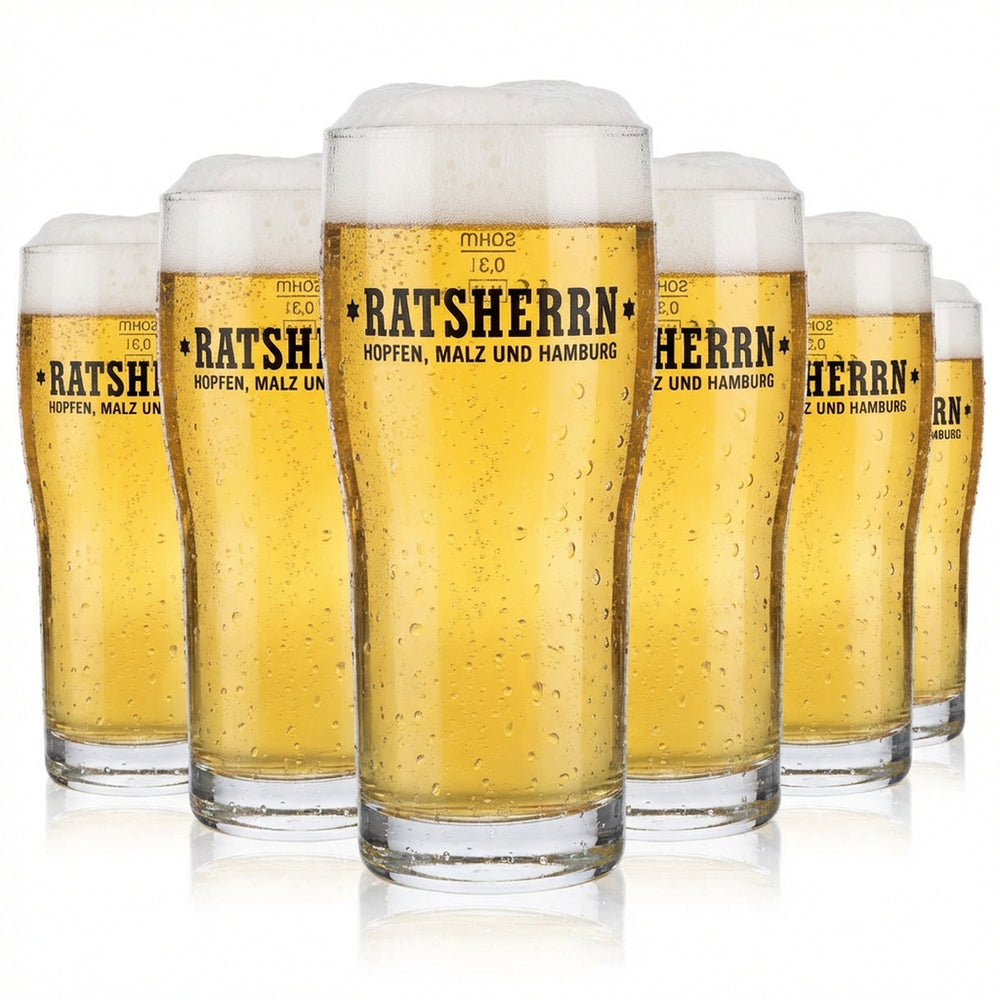 6 verres à bière Ratsherrn Pils 0,3 l Verres à bière « Brewhouse » Tasses exclusives