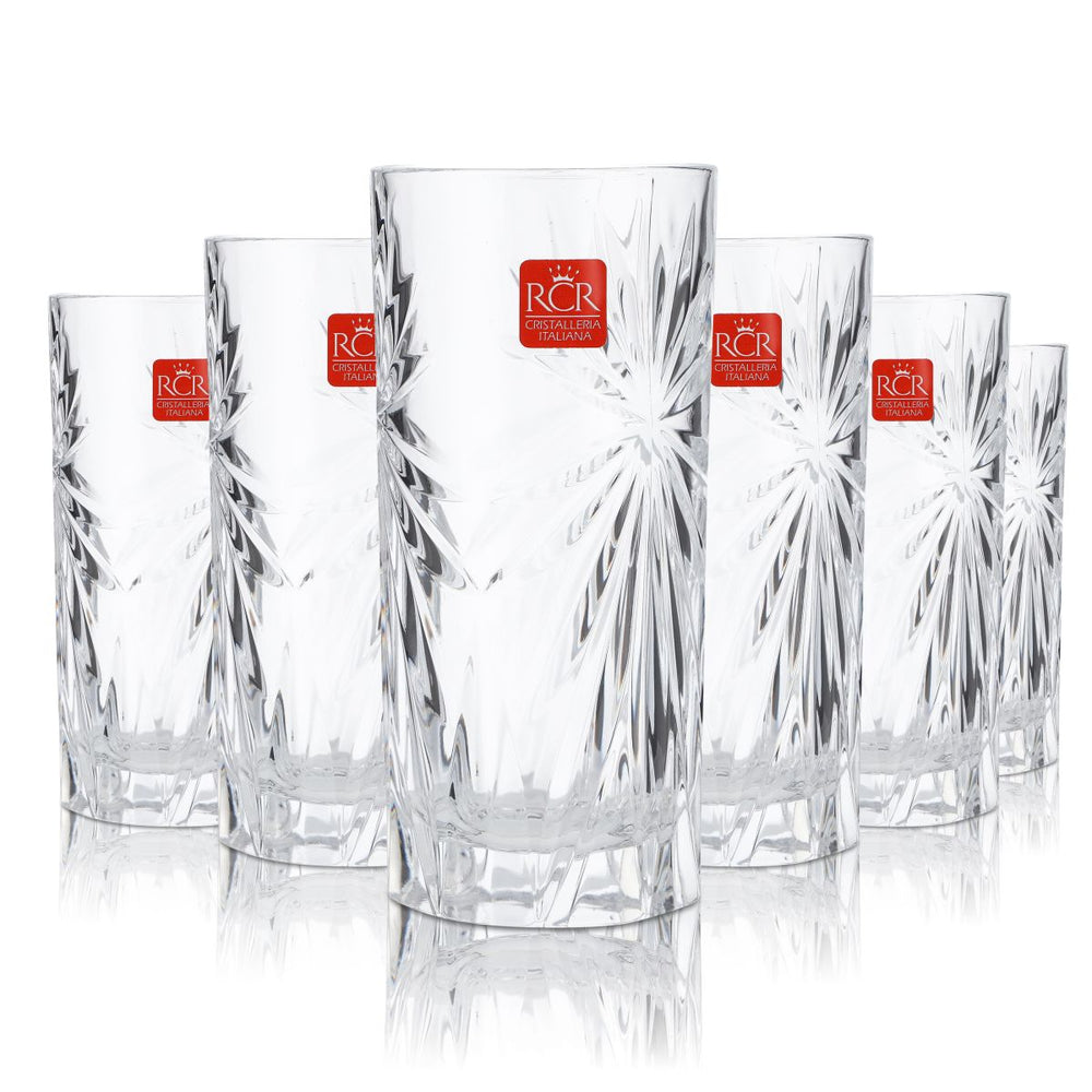 6x RCR Verre 0,36 l Verre à long drink Verre à pied Verre à cocktail Verre à apéritif