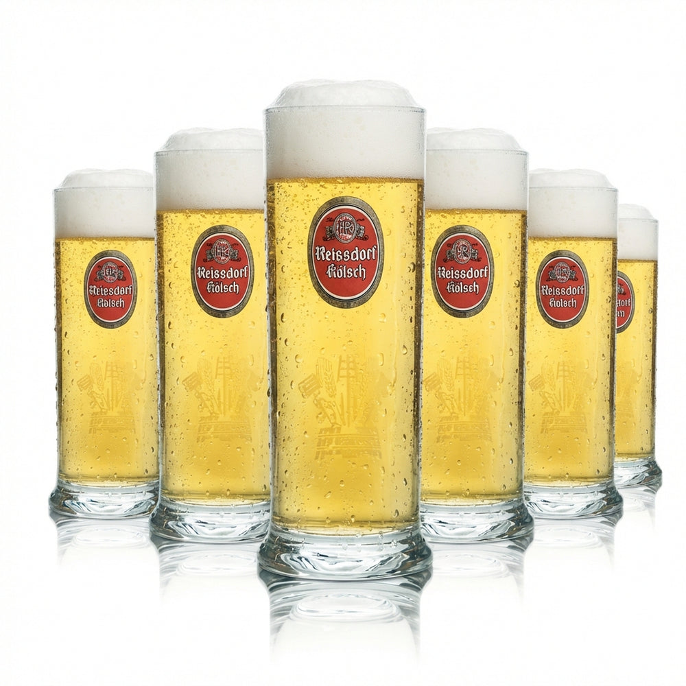 6 verres à bière Reissdorf 0,4 l Kölsch Stange Becher Gläser Cologne Kölschglas Brauer