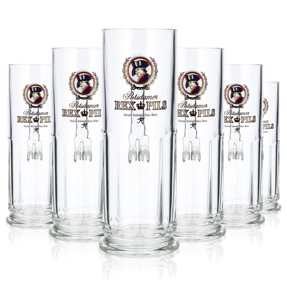 6 verres à bière Rex Pils de 0,5 l, modèle « Krug sahm Maximilian » (lot de 6)