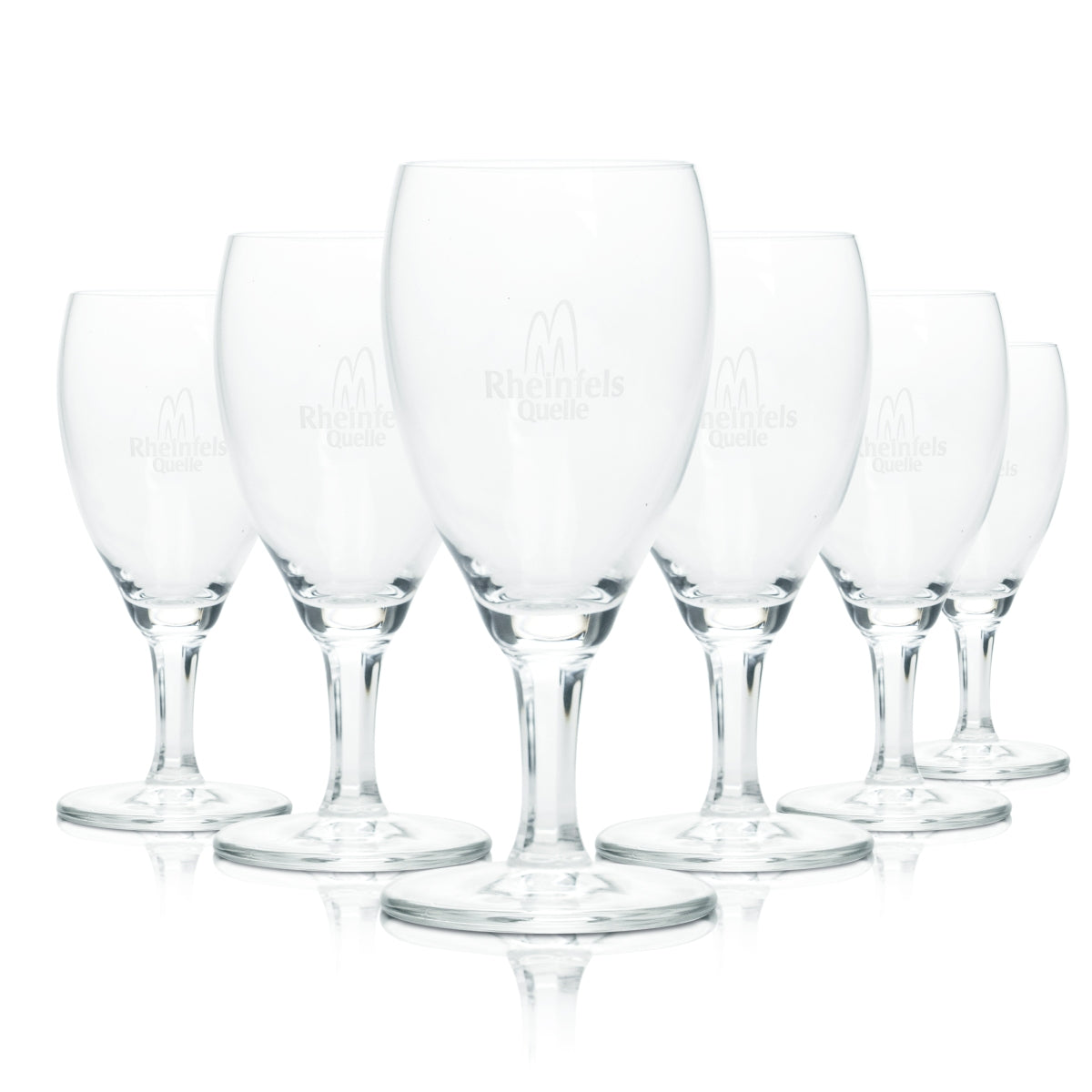 6x Rheinfels Quelle Verre à eau 0,19 l Verre à pied Coupe Verres à eau minérale Verre à soda