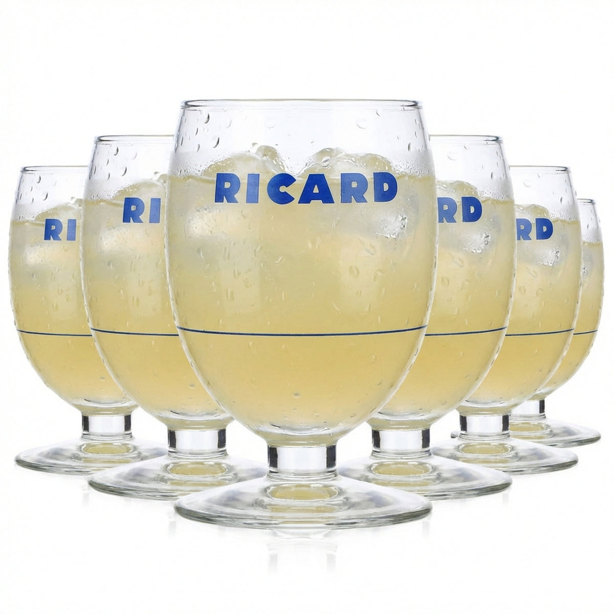 6 verres à liqueur Ricard Verres à liqueur Verres à dégustation 0,16 l Verres à nez rouge Écriture bleue