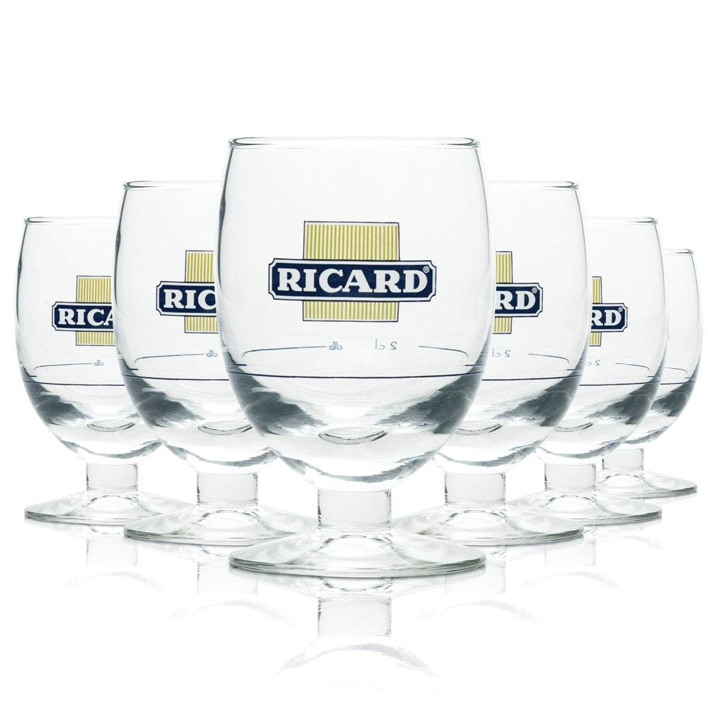 6 verres à liqueur Ricard Tulipe Verres rétro Anis Pastis Verres à schnaps Verres à dégustation Bar