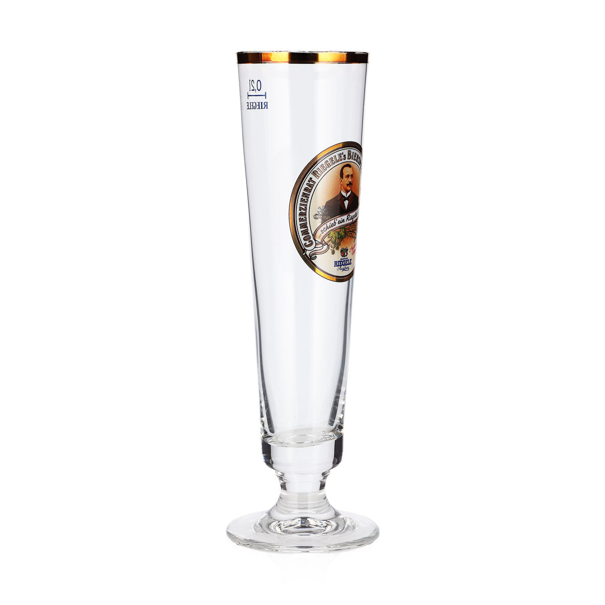 6 verres à bière Riegele de 0,2 l, forme coupe, avec portrait sur le logo rc – Vue 3
