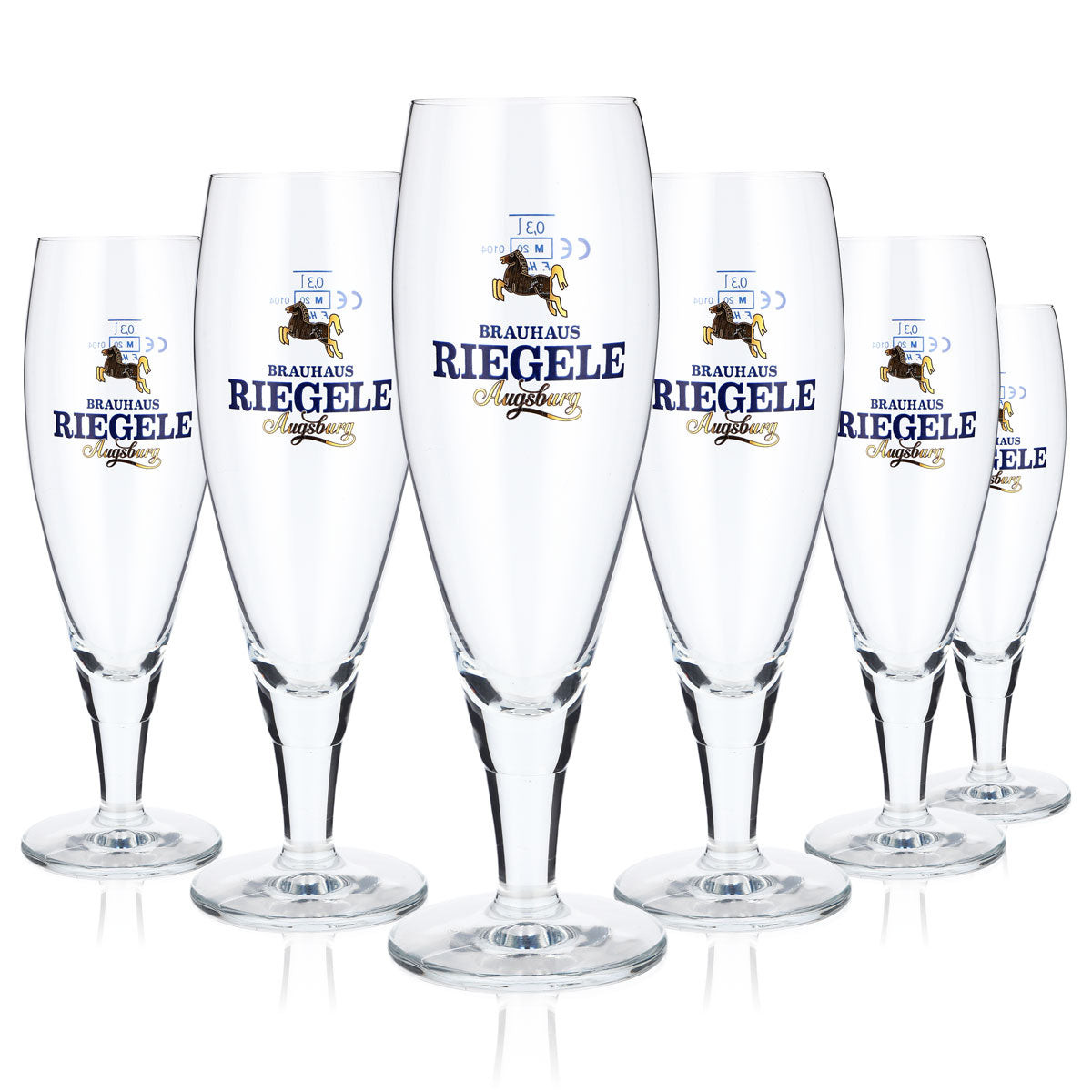 6 verres à bière Riegele 0,3 l Verres à bière en forme de coupe Verres à bière en forme de tulipe