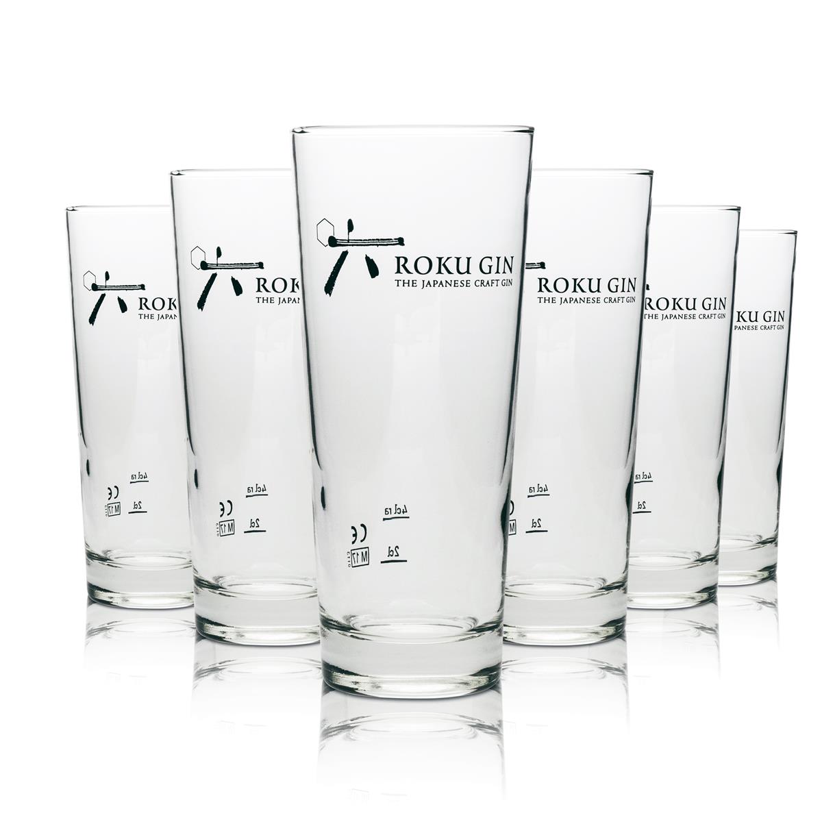 6 verres à long drink Roku Gin 0,3 l
