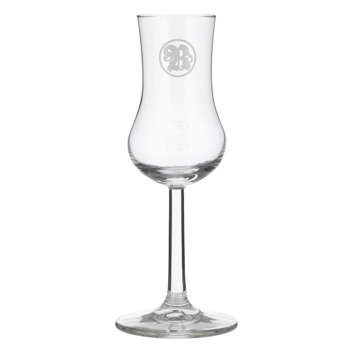 6 verres à shot Roner Schnaps en verre 2 cl/4 cl Verre à grappa « R » Logo blanc Rastal – Vue 2