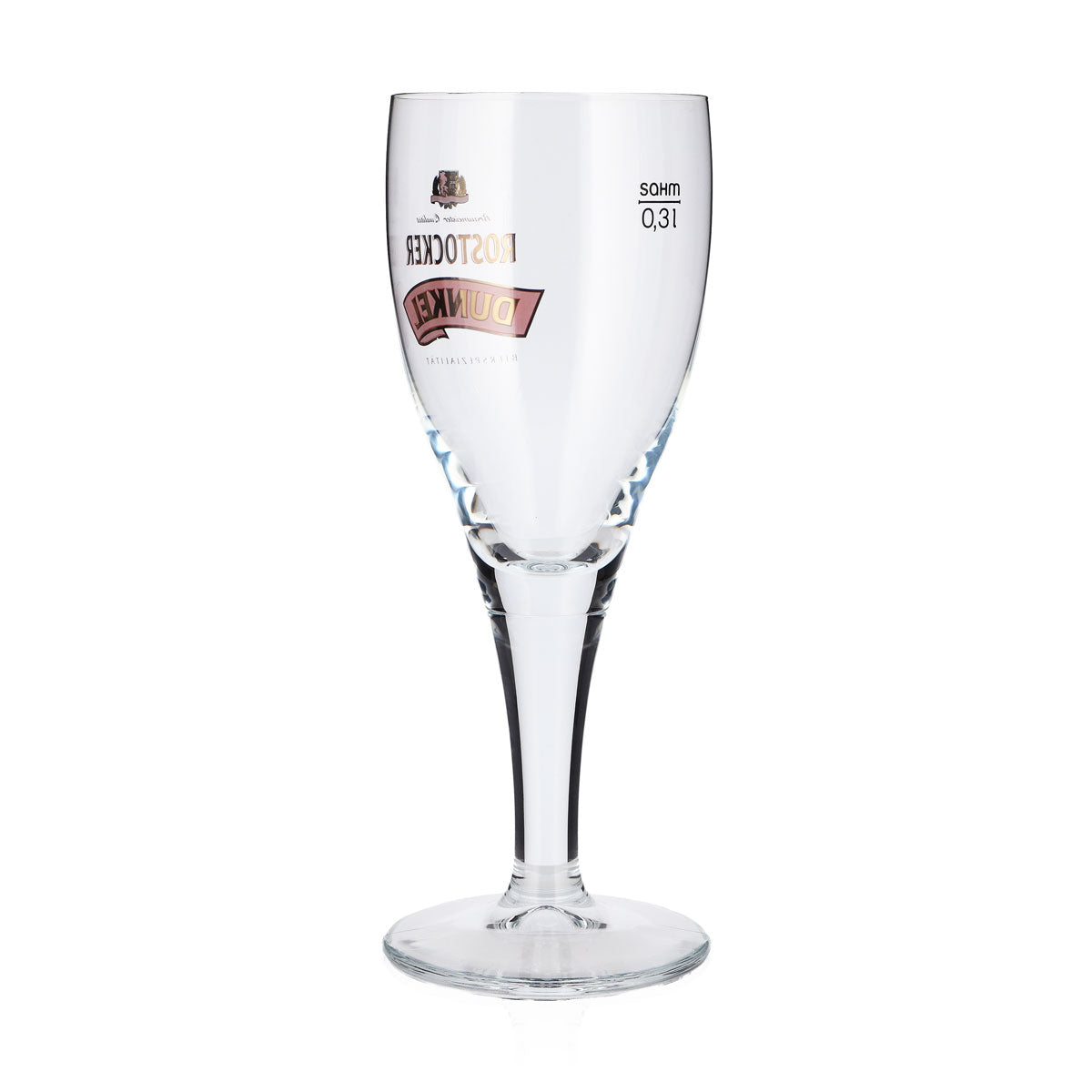 Lot de 6 verres à bière de Rostock, 0,3 l, forme de coupe, couleur foncée, logo rouge « Sahm » – Vue 4