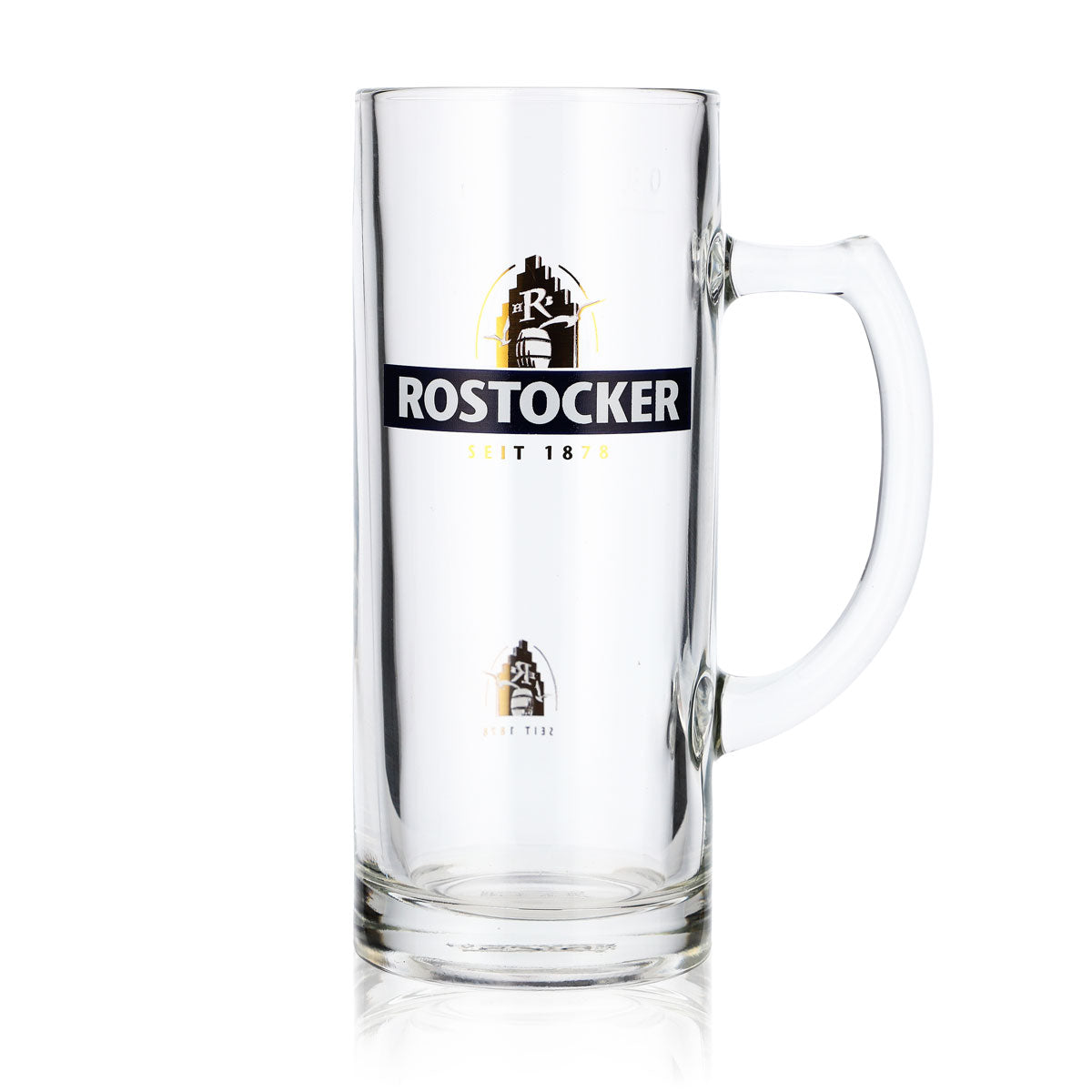 6 verres à bière Rostocker Bier Glas Bierseidel 0,3 l, chope bleue, logo doré Rastal – Vue 2