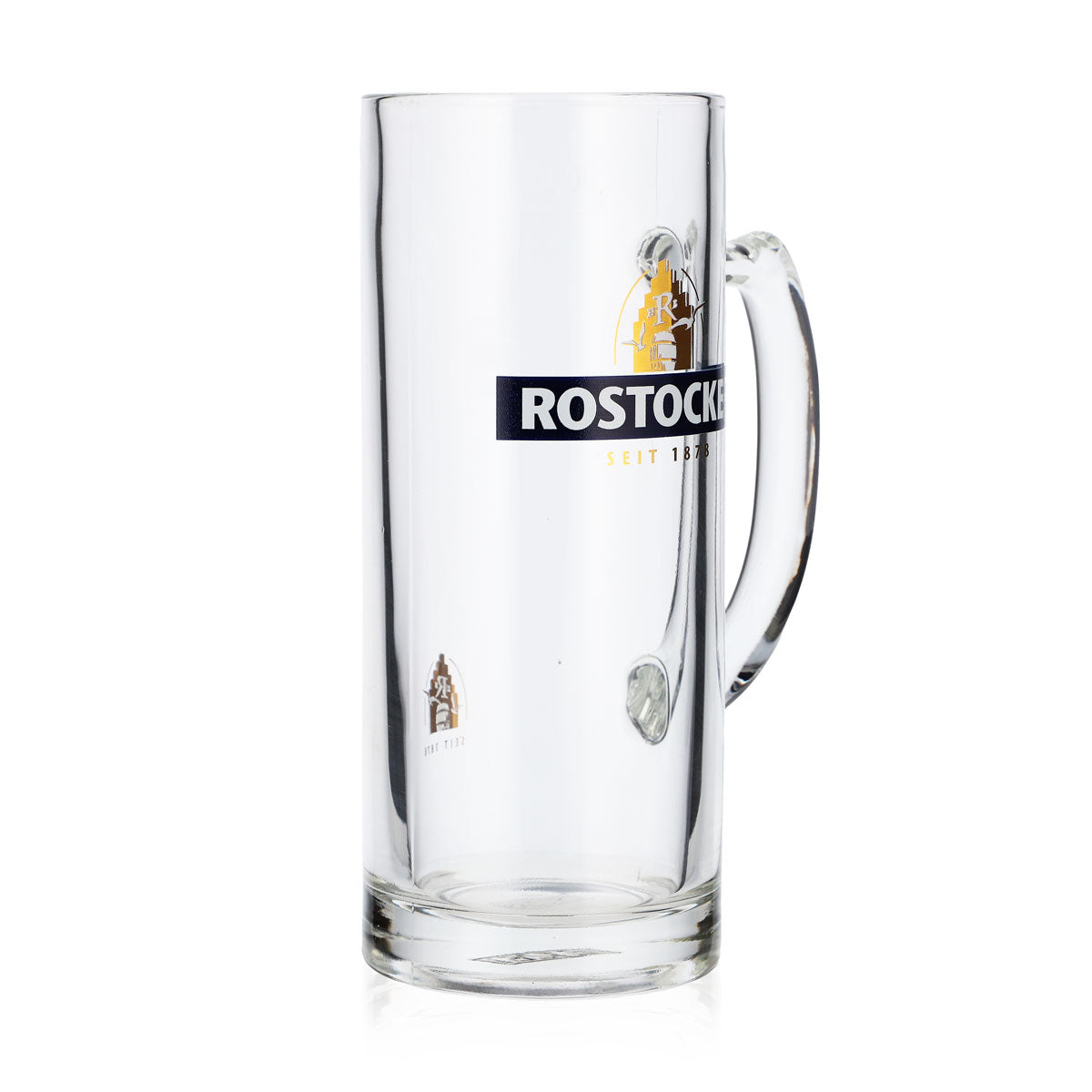 6 verres à bière Rostocker Bier Glas Bierseidel 0,3 l, chope bleue, logo doré Rastal – Vue 3