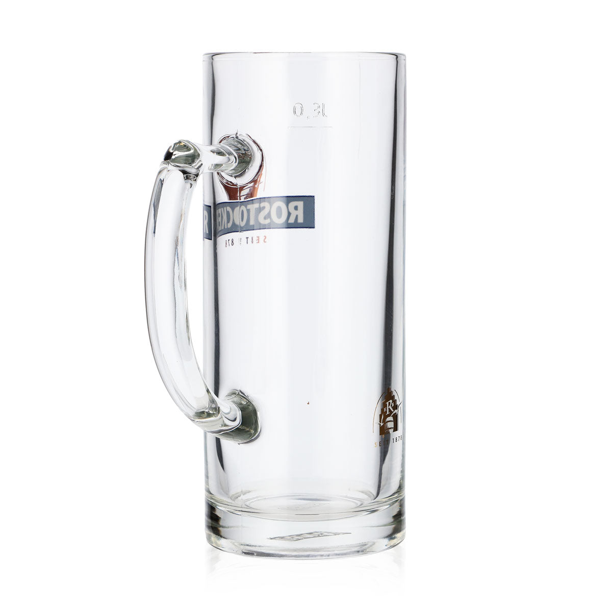 6 verres à bière Rostocker Bier Glas Bierseidel 0,3 l, chope bleue, logo doré Rastal – Vue 5