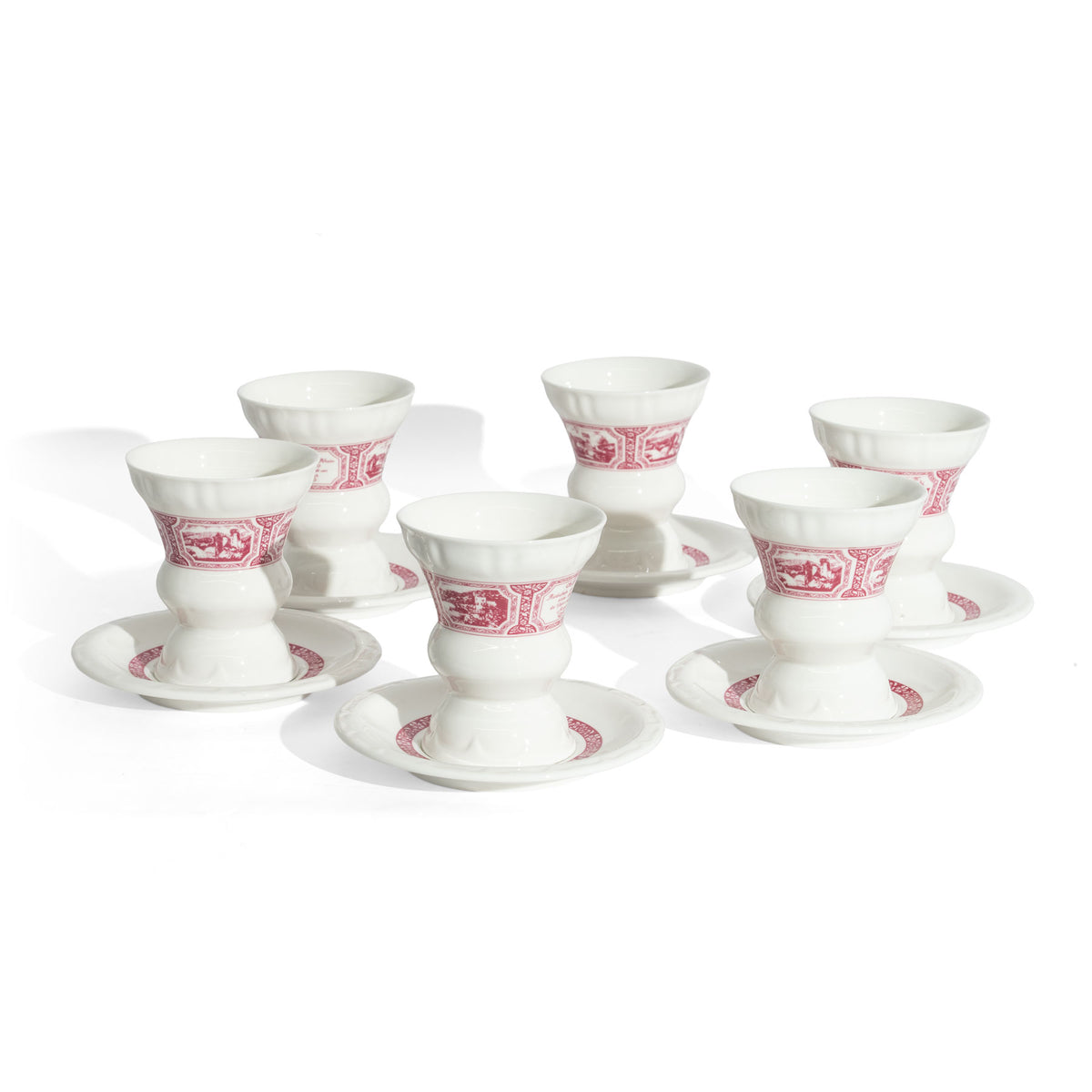 6x café Rüdesheimer Asbach Collection verre 0,26 l tasse + soucoupe en céramique