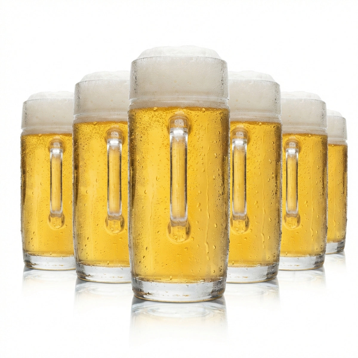 6x chope à bière Sahm en verre 0,5 l, chope vierge sans impression, chope à bière, verres Seidel, chêne