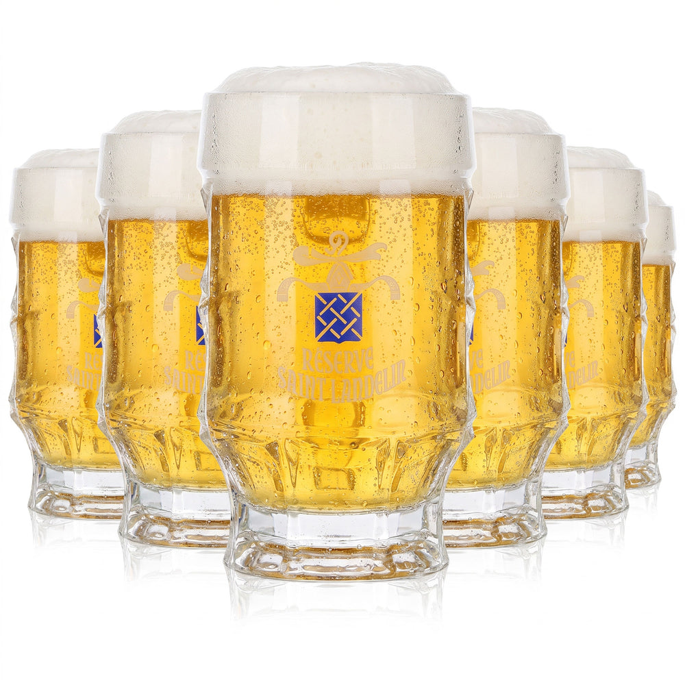 6 verres à bière Saint Landelin, 0,25 l, chope, inscription blanche (lot de 6)