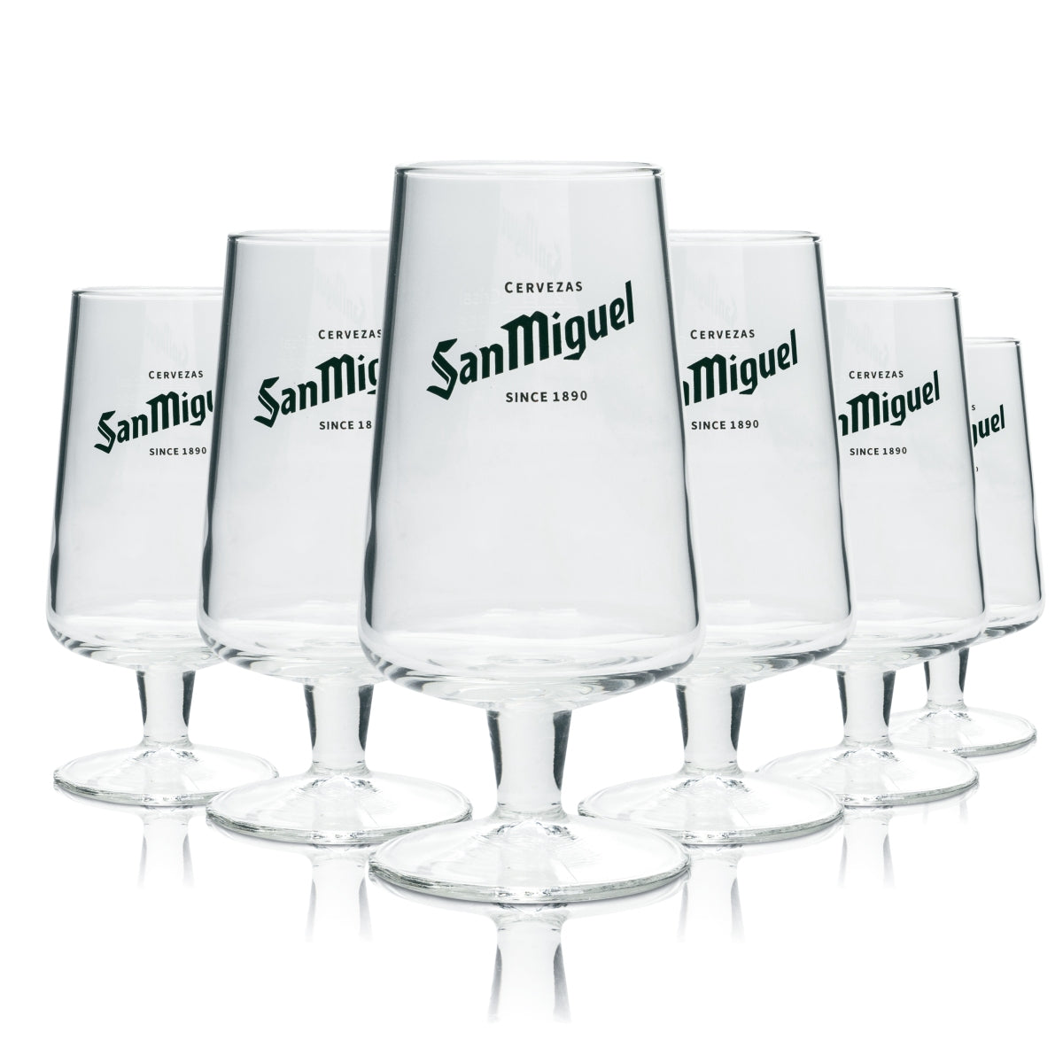 6 verres à bière San Miguel 0,2 l, forme tulipe, Espagne, vacances, verres Especial Beer – Vue 2