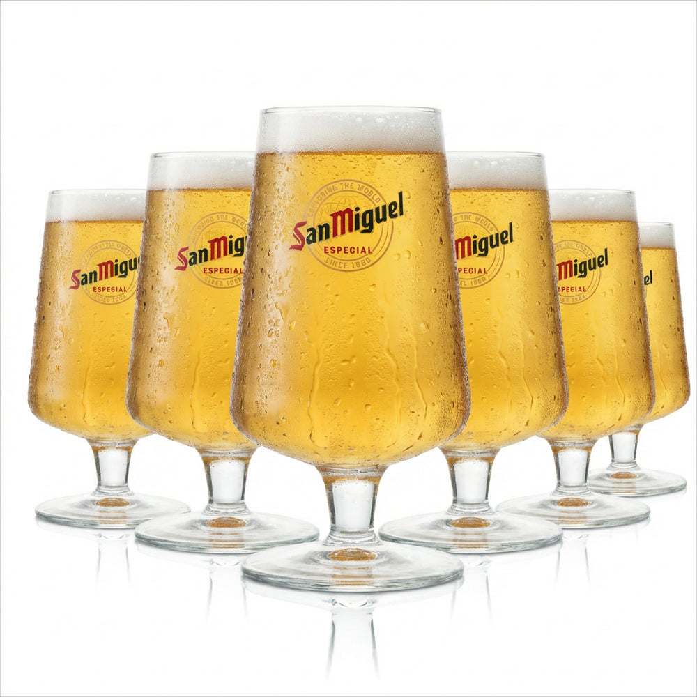 6 verres à bière San Miguel 0,3 l Copa Especial Vaso Cerveza Pale Pilsen