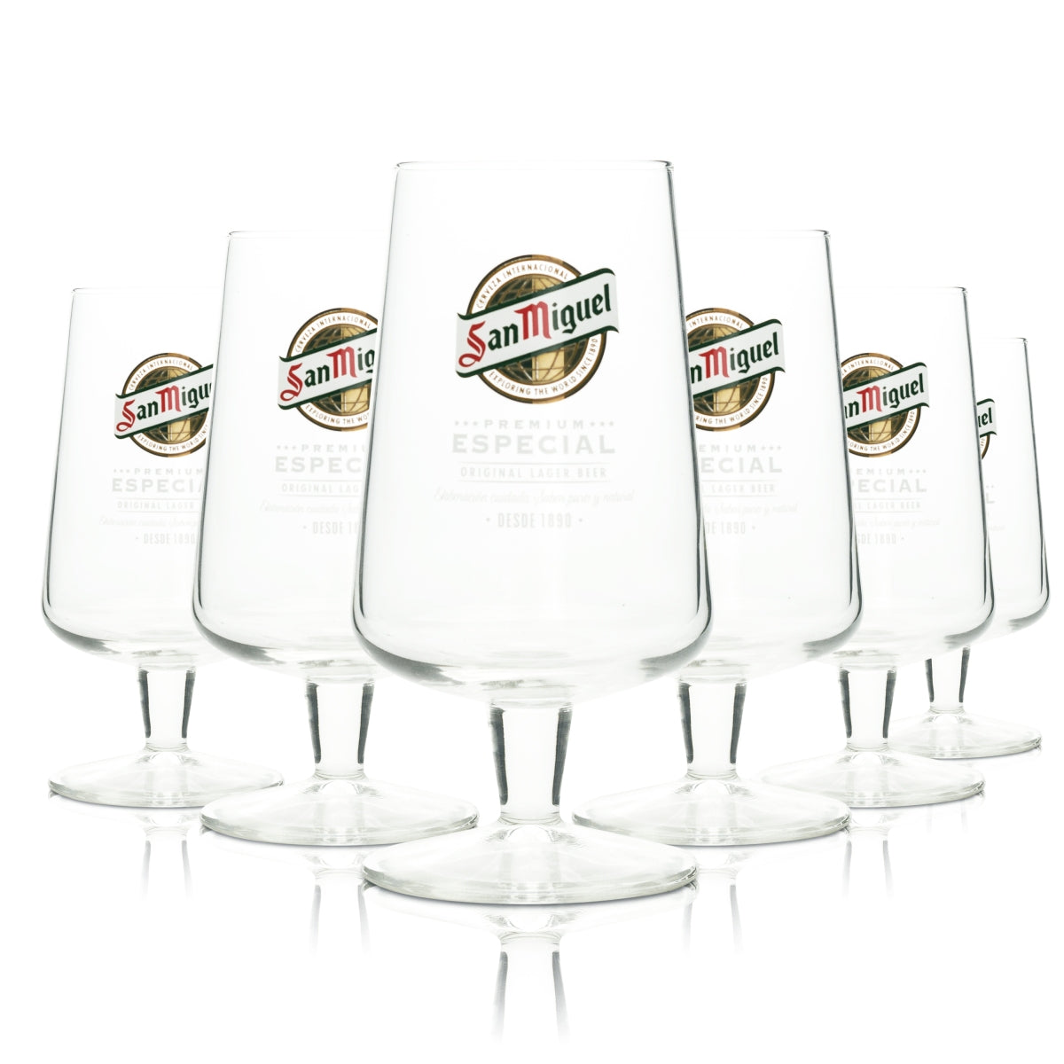6 verres à bière San Miguel 0,3 l Pokal Especial 1890 Crisal Tulipe Copas Beer