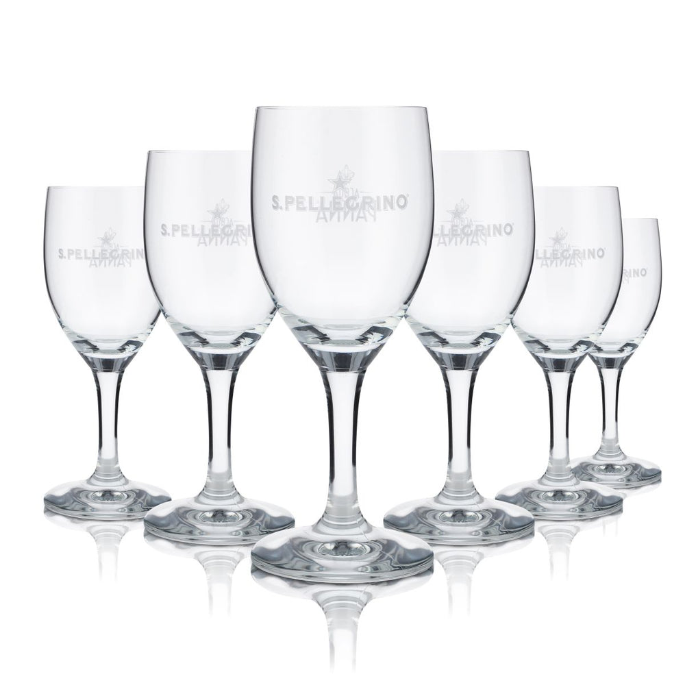 6x verre San Pellegrino 0,21l calice set de verres à eau minérale pétillante Acqua Panna