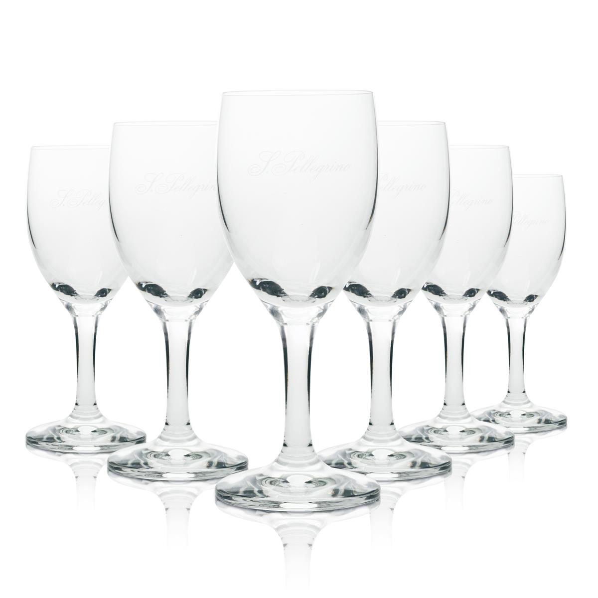 6x San Pellegrino Verre 0,2 l Eau minérale Flûte Verres à pied Italie Limonade Pétillante