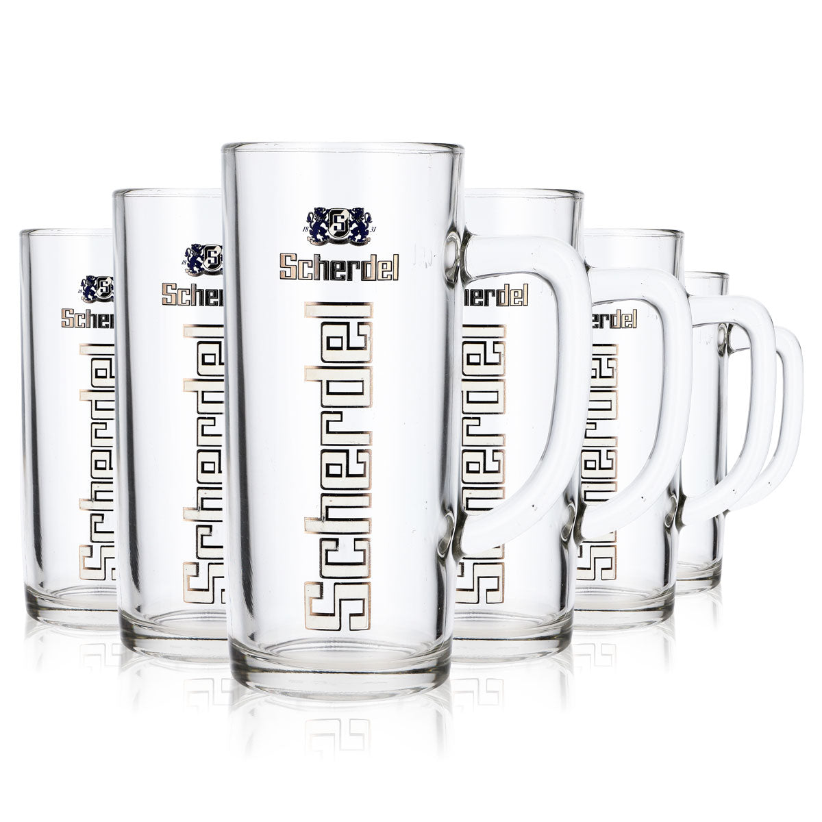 6x Verre à bière Scherdel Bierseidel Bierhumpen 0,5 l Kruge Inscription verticale