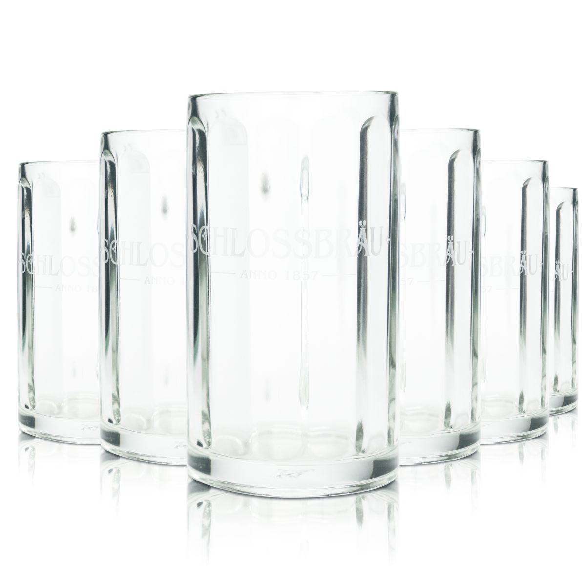 6 verres à bière Schlossbräu Chope de bière 0,4 l Glückauf Chopes Verres Seidel Brasserie