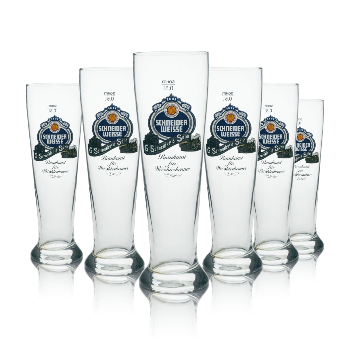 6 verres à bière Schneider Weisse « Braukunst » pour les amateurs de bière blanche, 0,5 l Sahm