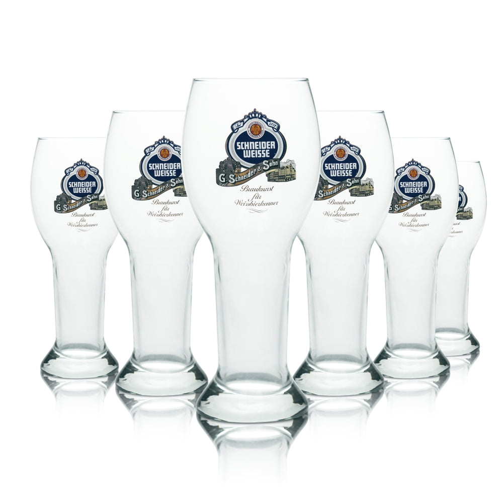 6x Schneider Weisse Verre 0,5 l bière blanche Hefe Weizen Verres Brasserie Gastronomie