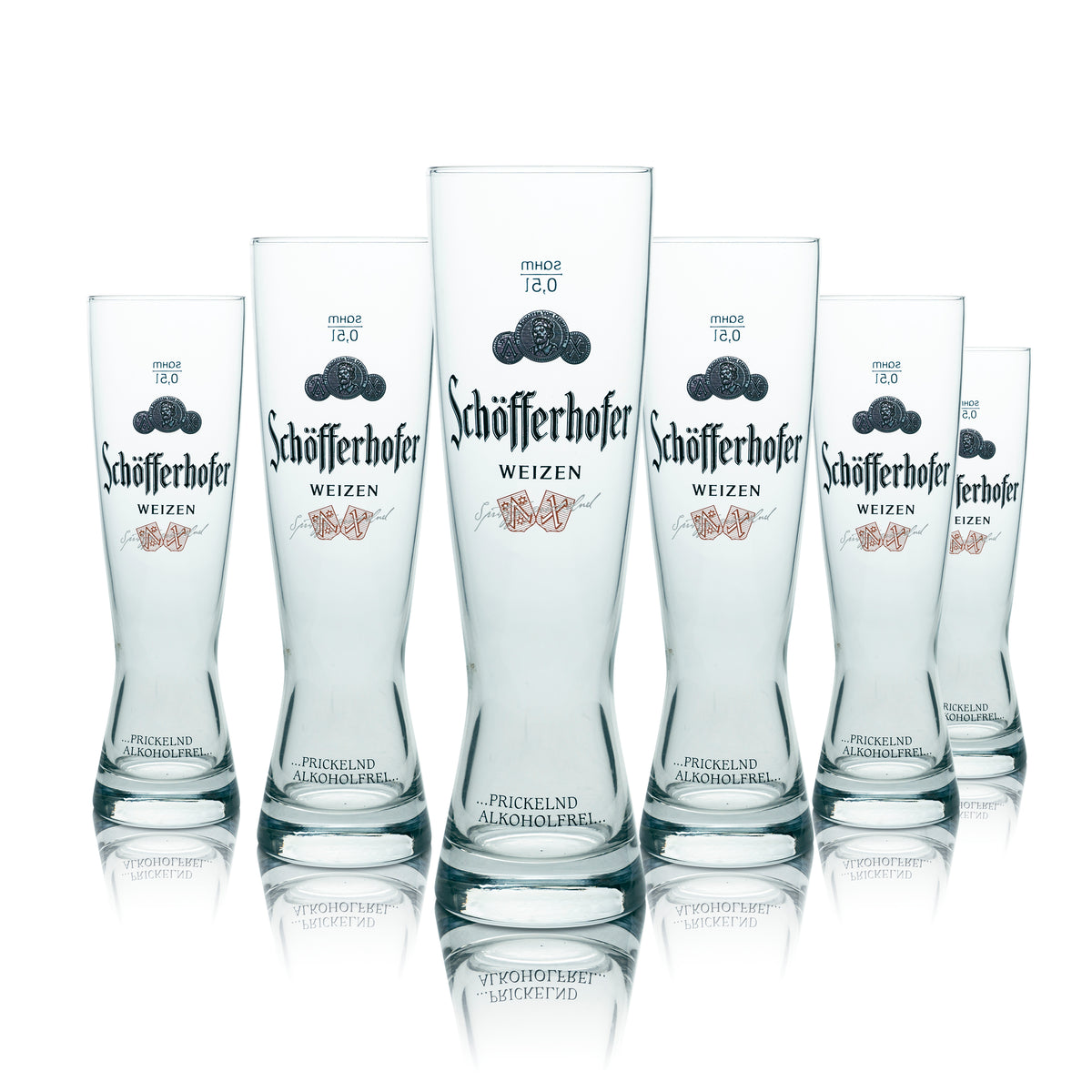 6 verres à bière Schöfferhofer 0,5 l Verre à bière blanche « Spritzig Prickelnd » Sahm – Vue 5