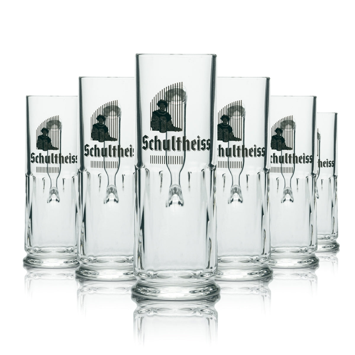 6 verres Schultheiss 0,3 l, forme chope, brasserie Kindl Gastro Pilsener