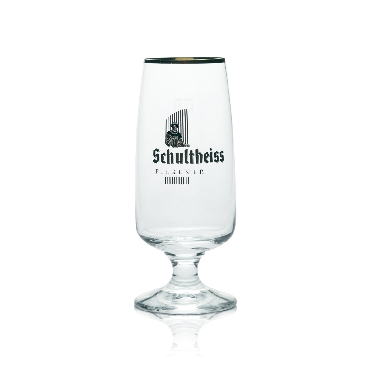 6 verres Schultheiss 0,4 l, forme tulipe, bord doré, brasserie Kindl – Vue 2