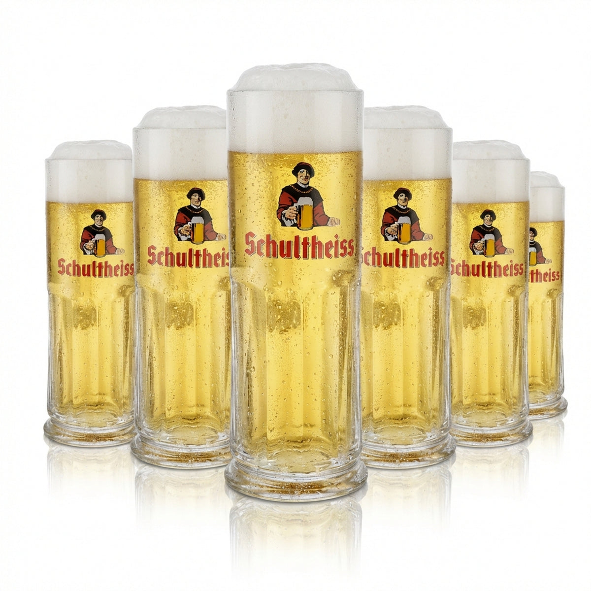 6x Schultheiss verre 0,4l chope à bière Humpen Seidel Set de verres de brasserie Gastro Chêne