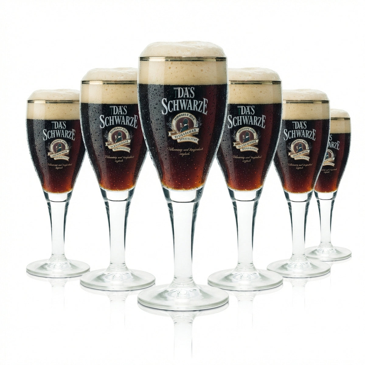 6 verres à bière Schwaben Bräu 0,3 l « Das Schwarze » verres tulipe brasserie Beer