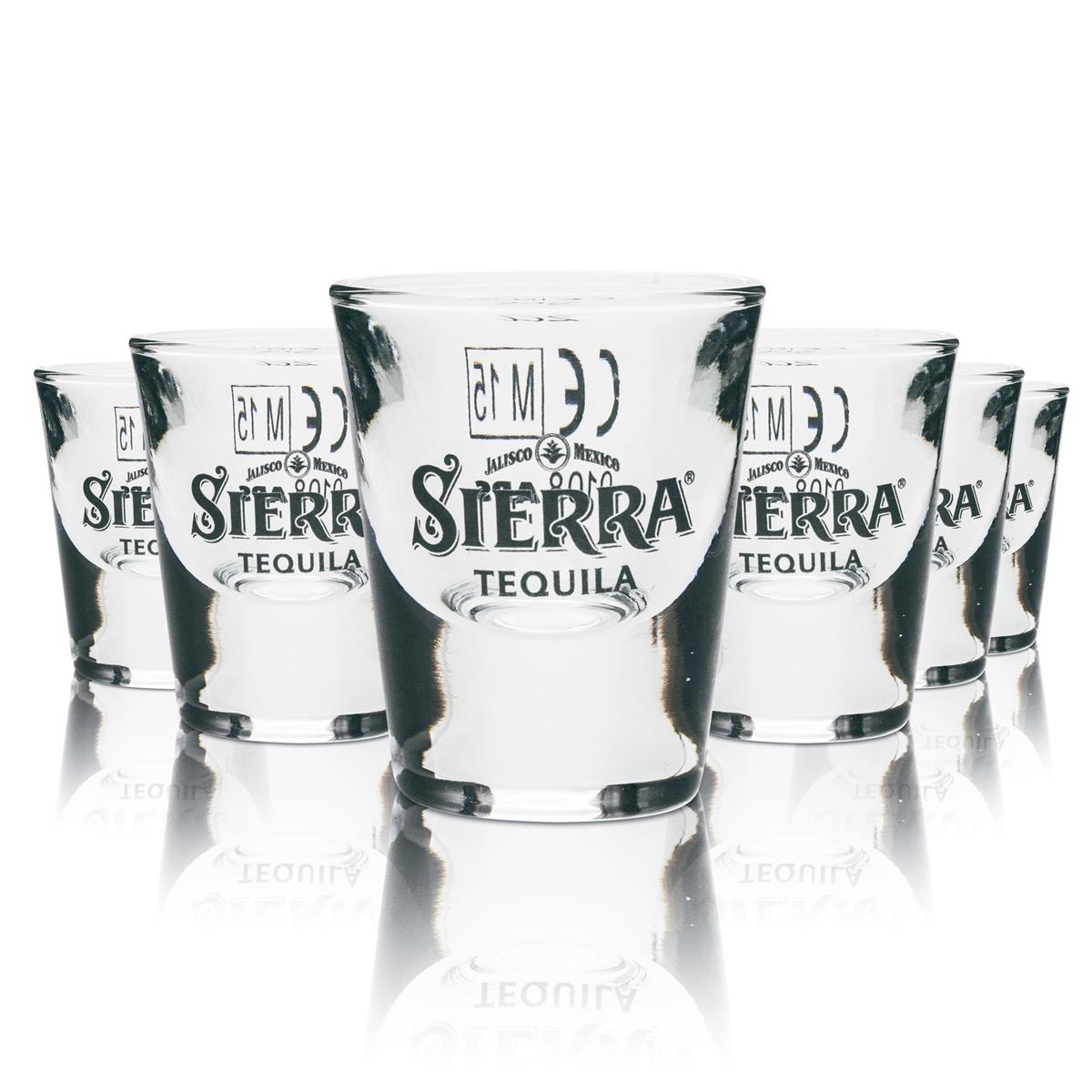 6x Sierra Verre 2 cl Shot Verres à schnaps courts Stamper Chêne Gastro Tequila Lime