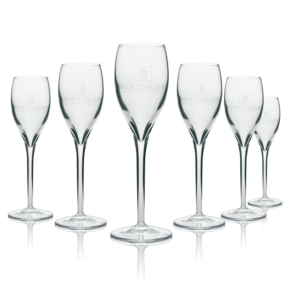 6 flûtes à champagne Sieur D Arques 0,1 cl