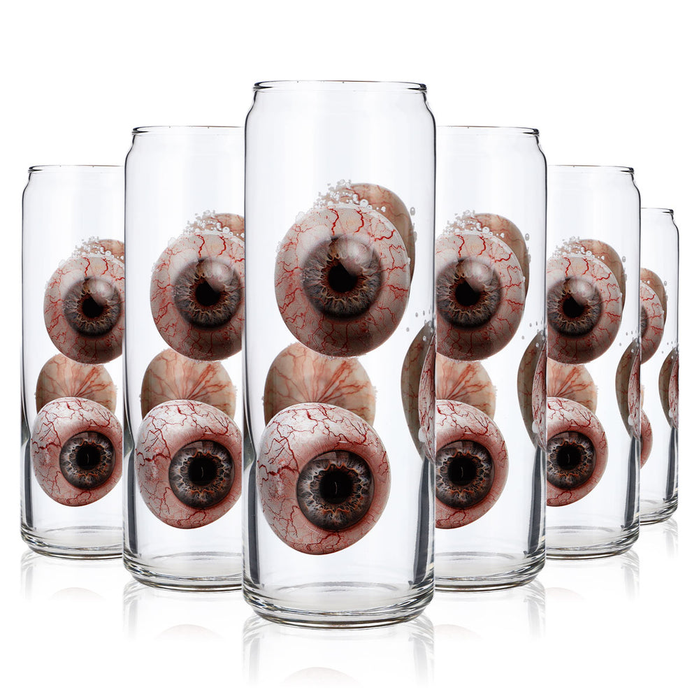 6x Sipply Verre avec motif Halloween Yeux en impression UV Can Glass 370ml