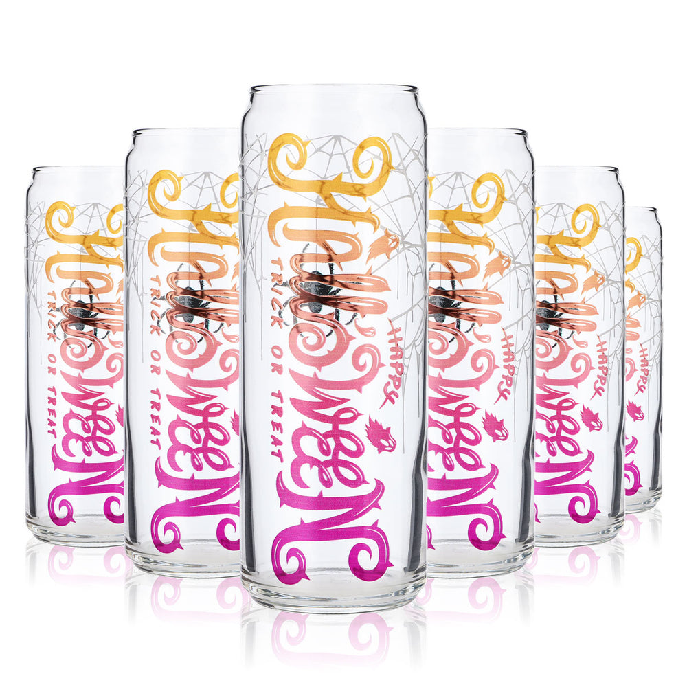 6x verres Sipply avec motif araignée Halloween en impression UV Can Glass 370ml