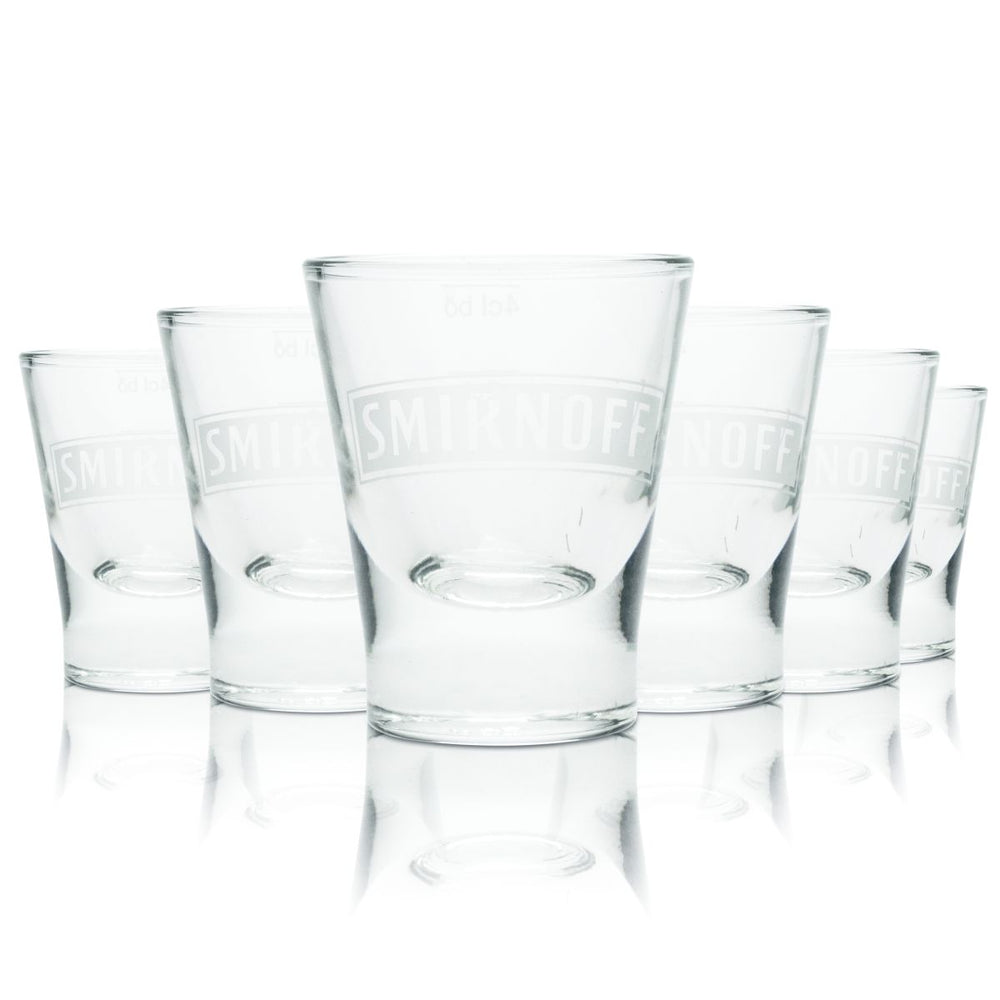 6x verres à schnaps Smirnoff 5,5 cl Verres à shot Verres courts Stamper Set de verres Verres à vodka