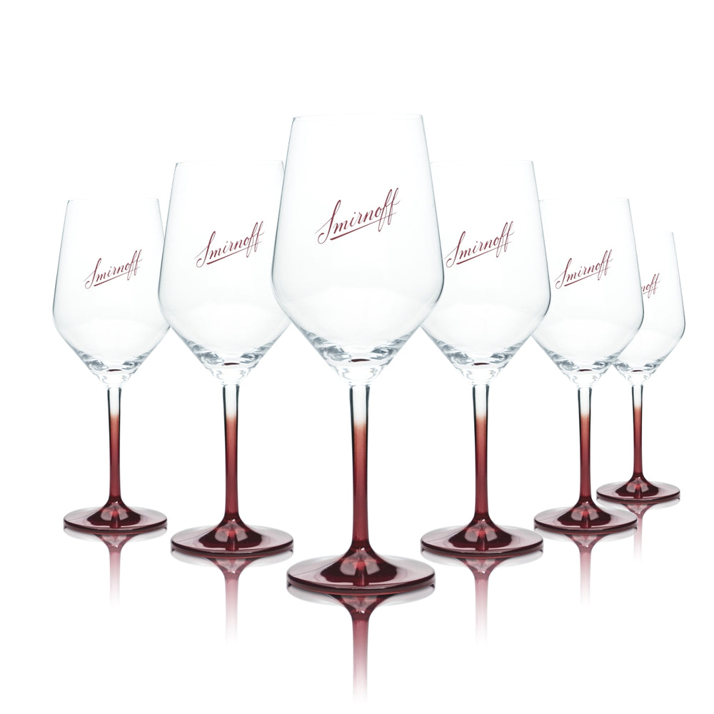 6 verres à cocktail Smirnoff Vodka 0,4 l, verres à pied, verres à long drink, verres à vin, bar, pub