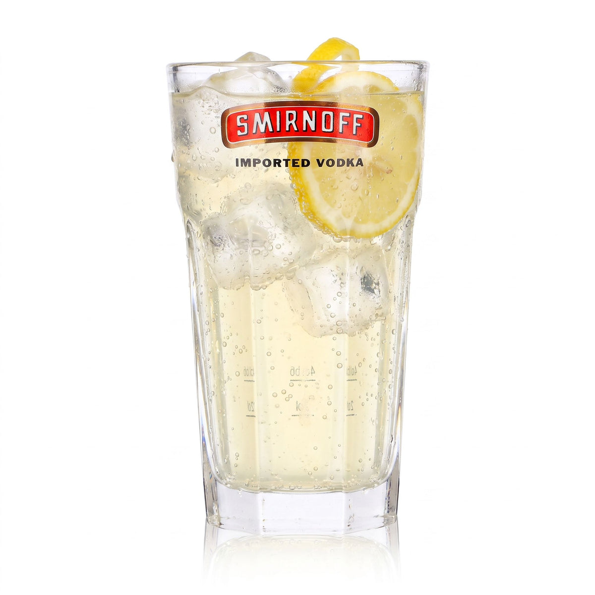 6 verres à vodka Smirnoff de 2 cl + 4 cl (verres à long drink) - vodka importée, logo rouge – Vue 2