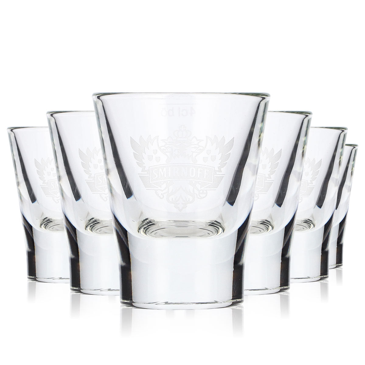 6 verres à vodka Smirnoff de 2 cl + verres à shot de 4 cl