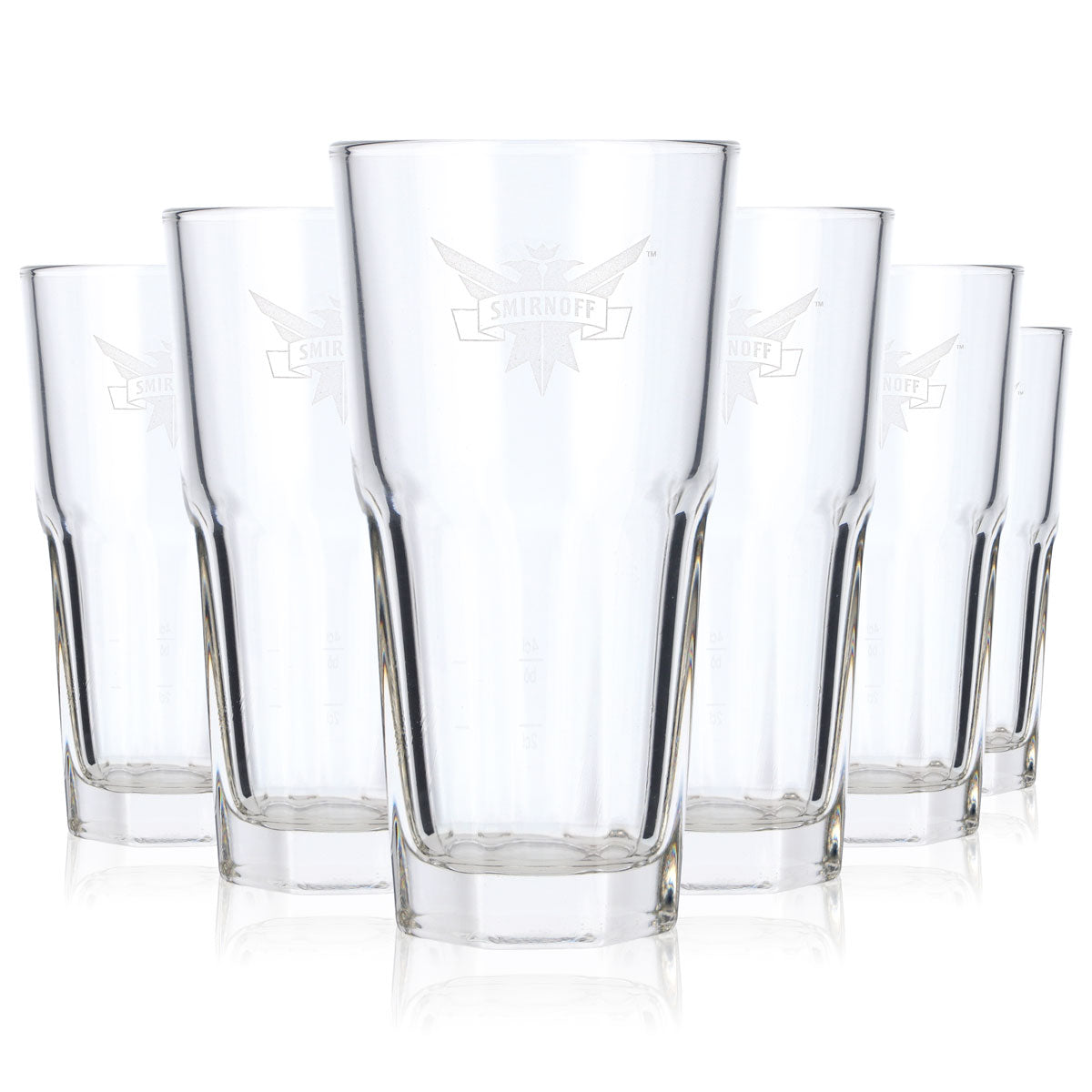 6 verres à vodka Smirnoff Vodka 0,3 l Verre à long drink Logo satiné – Vue 5