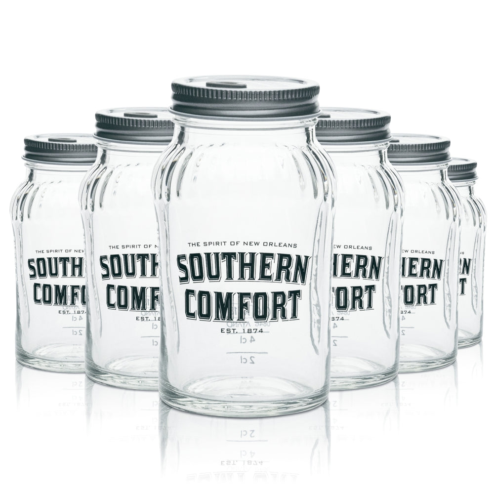 6 verres Mason Jar Southern Comfort 0,33 l AVEC couvercle Verres à cocktail long drink