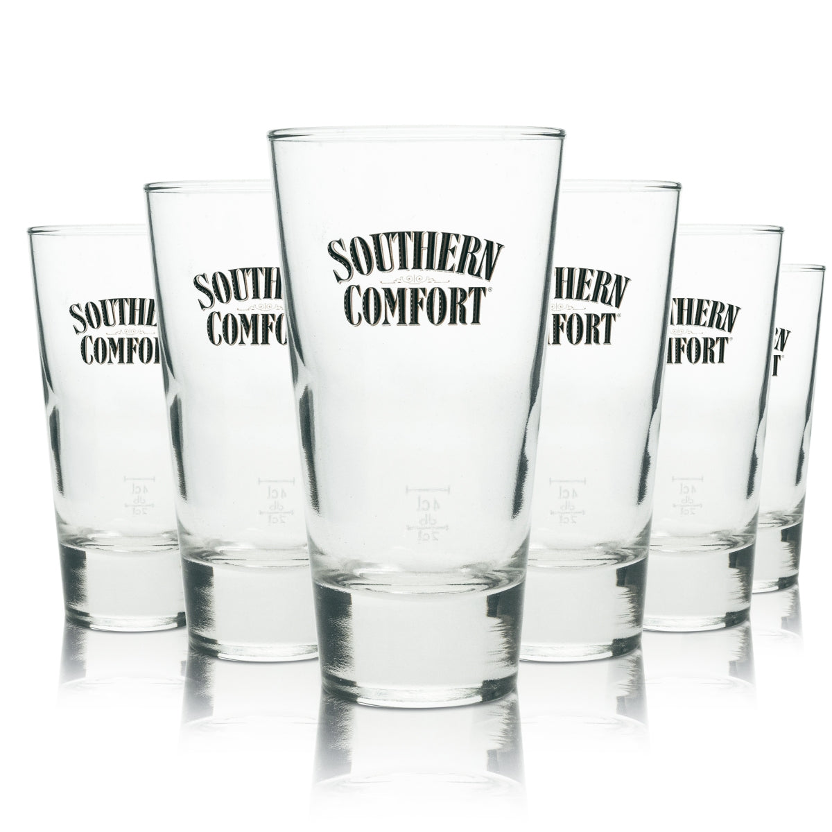 6 verres à whisky Southern Comfort Longdrink avec logo marron