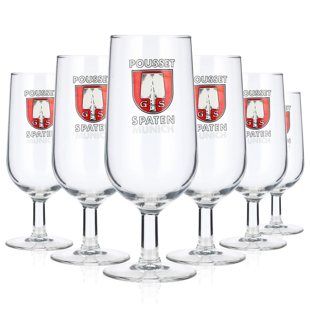 Lot de 6 verres à bière Spaten de 0,3 l, modèle « Pousset Spaten Munich »