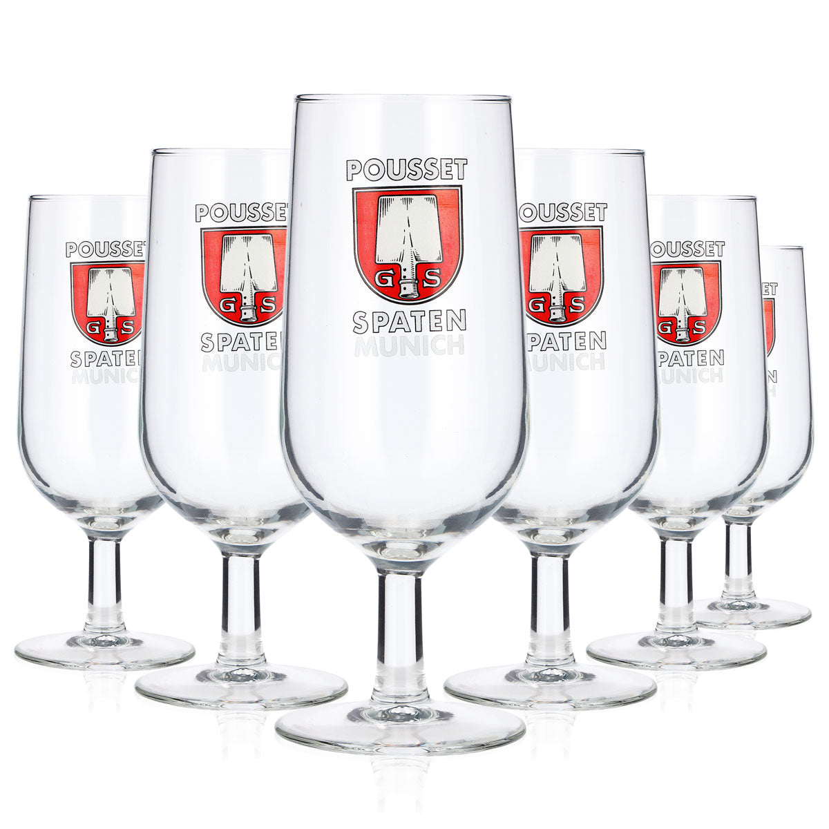 Lot de 6 verres à bière Spaten de 0,3 l, modèle « Pousset Spaten Munich »