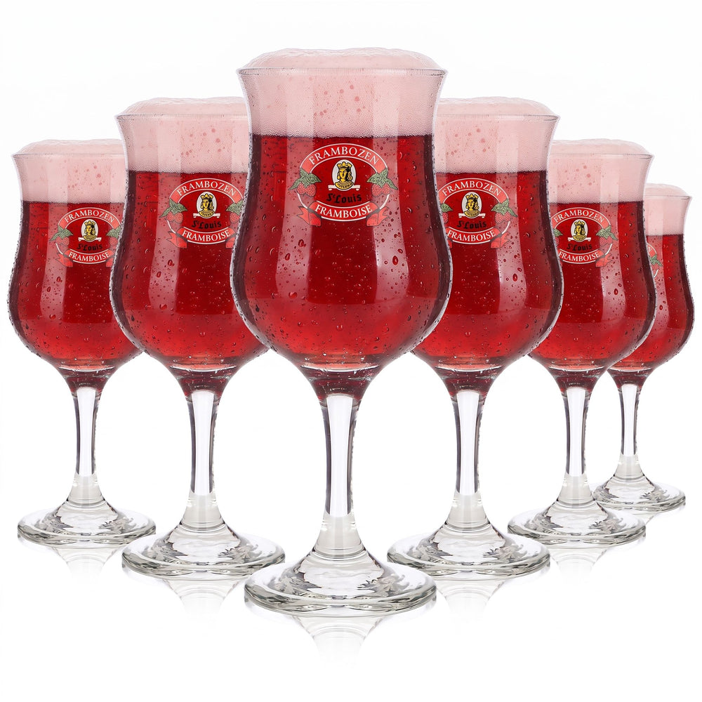 6 verres à bière St. Louis de 0,37 l, modèle « Frambozen » Dema Goblet