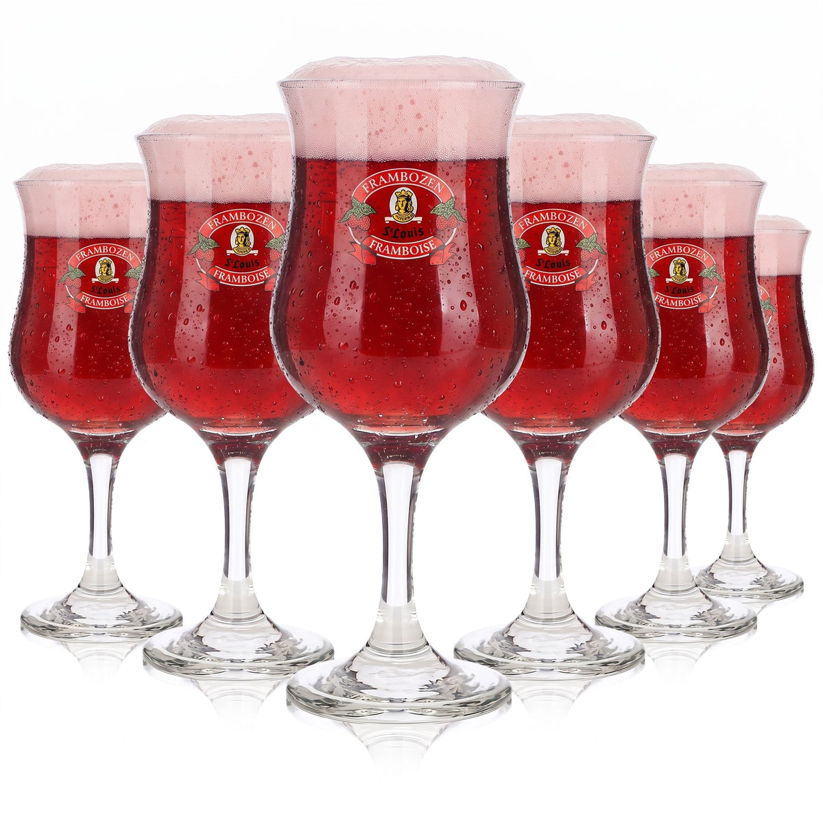 6 verres à bière St. Louis de 0,37 l, modèle « Frambozen » Dema Goblet
