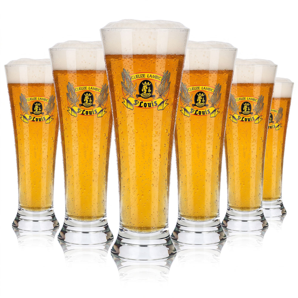 6 verres à bière St. Louis, modèle « Pokal », 0,35 l, Gueuze Lambic (lot de 6)